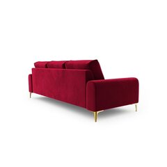 Trivietė sofa Velvet Larnite, 222x102x90 cm, raudonos spalvos kaina ir informacija | Sofos | pigu.lt