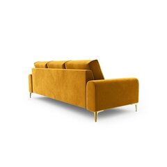 Trivietė sofa Velvet Larnite, 222x102x90 cm, geltona kaina ir informacija | Sofos | pigu.lt