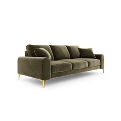 Trivietė sofa Velvet Larnite, 222x102x90 cm, žalia kaina ir informacija | Sofos | pigu.lt