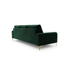 Trivietė sofa Velvet Larnite, 222x102x90 cm, tamsiai žalia kaina ir informacija | Sofos | pigu.lt