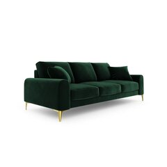 Trivietė sofa Velvet Larnite, 222x102x90 cm, tamsiai žalia kaina ir informacija | Sofos | pigu.lt