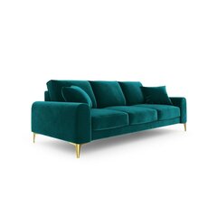 Trivietė sofa Velvet Larnite, 222x102x90 cm, žalia kaina ir informacija | Sofos | pigu.lt