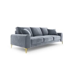 Trivietė sofa Velvet Larnite, 222x102x90 cm, šviesiai mėlyna kaina ir informacija | Sofos | pigu.lt