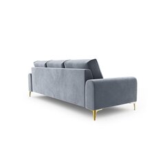 Trivietė sofa Velvet Larnite, 222x102x90 cm, šviesiai mėlyna kaina ir informacija | Sofos | pigu.lt