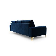 Trivietė sofa Velvet Larnite, 222x102x90 cm, mėlyna kaina ir informacija | Sofos | pigu.lt