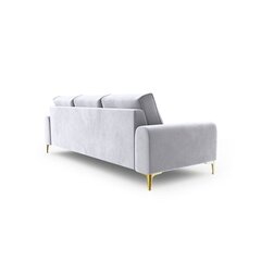 Trivietė sofa Velvet Larnite, 222x102x90 cm, pilka kaina ir informacija | Sofos | pigu.lt