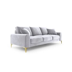 Trivietė sofa Velvet Larnite, 222x102x90 cm, pilka kaina ir informacija | Sofos | pigu.lt