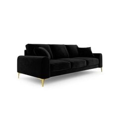 Trivietė sofa Velvet Larnite, 222x102x90 cm, juoda kaina ir informacija | Sofos | pigu.lt