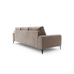 Trivietė sofa Velvet Larnite, 222x102x90 cm, rudos spalvos kaina ir informacija | Sofos | pigu.lt