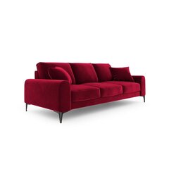 Trivietė sofa Velvet Larnite, 222x102x90 cm, raudonos spalvos kaina ir informacija | Sofos | pigu.lt