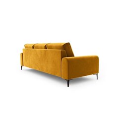 Trivietė sofa Velvet Larnite, 222x102x90 cm, geltonos spalvos kaina ir informacija | Sofos | pigu.lt