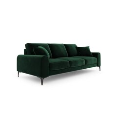 Trivietė sofa Velvet Larnite, 222x102x90 cm, tamsiai žalios spalvos kaina ir informacija | Sofos | pigu.lt