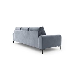 Trivietė sofa Velvet Larnite, 222x102x90 cm, šviesiai mėlynos spalvos kaina ir informacija | Sofos | pigu.lt