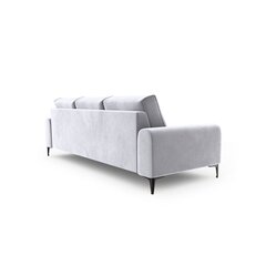 Trivietė sofa Velvet Larnite, 222x102x90 cm, pilkos spalvos kaina ir informacija | Sofos | pigu.lt