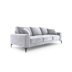Trivietė sofa Velvet Larnite, 222x102x90 cm, pilkos spalvos kaina ir informacija | Sofos | pigu.lt