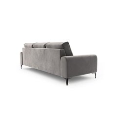 Trivietė sofa Velvet Larnite, 222x102x90 cm, šviesiai pilkos spalvos kaina ir informacija | Sofos | pigu.lt