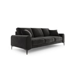 Trivietė sofa Velvet Larnite, 222x102x90 cm, tamsiai pilkos spalvos kaina ir informacija | Sofos | pigu.lt