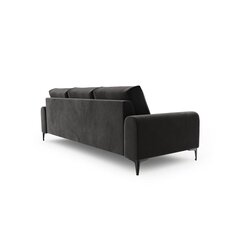 Trivietė sofa Velvet Larnite, 222x102x90 cm, tamsiai pilkos spalvos kaina ir informacija | Sofos | pigu.lt