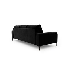 Trivietė sofa Velvet Larnite, 222x102x90 cm, juodos spalvos kaina ir informacija | Sofos | pigu.lt