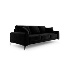 Trivietė sofa Velvet Larnite, 222x102x90 cm, juodos spalvos kaina ir informacija | Sofos | pigu.lt