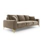 Trivietė sofa Velvet Larnite, 237x102x90 cm, ruda kaina ir informacija | Sofos | pigu.lt