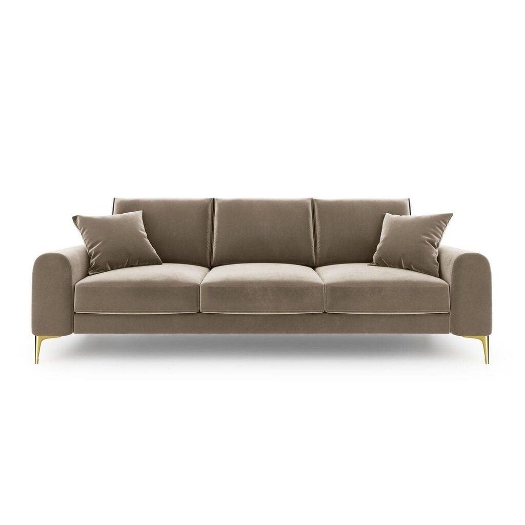 Trivietė sofa Velvet Larnite, 237x102x90 cm, ruda kaina ir informacija | Sofos | pigu.lt