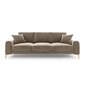 Trivietė sofa Velvet Larnite, 237x102x90 cm, ruda kaina ir informacija | Sofos | pigu.lt