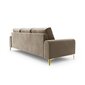 Trivietė sofa Velvet Larnite, 237x102x90 cm, ruda kaina ir informacija | Sofos | pigu.lt