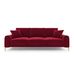 Keturvietė sofa Velvet Larnite, 237x102x90 cm, raudona kaina ir informacija | Sofos | pigu.lt