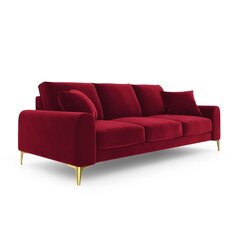 Keturvietė sofa Velvet Larnite, 237x102x90 cm, raudona kaina ir informacija | Sofos | pigu.lt