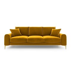 Keturvietė sofa Velvet Larnite, 237x102x90 cm, geltona kaina ir informacija | Sofos | pigu.lt