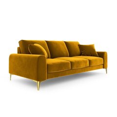 Keturvietė sofa Velvet Larnite, 237x102x90 cm, geltona kaina ir informacija | Sofos | pigu.lt