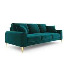 Keturvietė sofa Velvet Larnite, 237x102x90 cm, tamsiai žalia kaina ir informacija | Sofos | pigu.lt