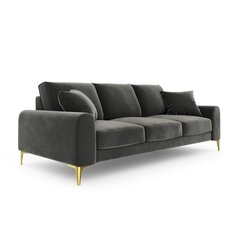 Keturvietė sofa Velvet Larnite, 237x102x90 cm, tamsiai pilka kaina ir informacija | Sofos | pigu.lt