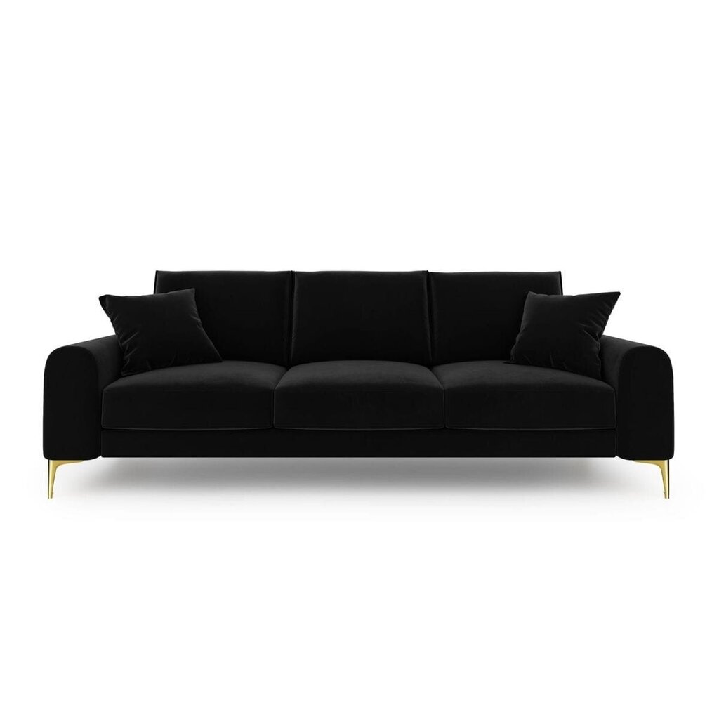 Keturvietė sofa Velvet Larnite, 237x102x90 cm, juoda kaina ir informacija | Sofos | pigu.lt