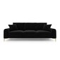 Keturvietė sofa Velvet Larnite, 237x102x90 cm, juoda kaina ir informacija | Sofos | pigu.lt