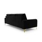 Keturvietė sofa Velvet Larnite, 237x102x90 cm, juoda kaina ir informacija | Sofos | pigu.lt