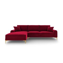 Penkiavietė sofa Velvet Larnite, 254x182x90 cm, raudona kaina ir informacija | Minkšti kampai | pigu.lt