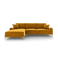 Penkiavietė sofa Velvet Larnite, 254x182x90 cm, geltona kaina ir informacija | Minkšti kampai | pigu.lt