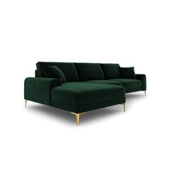 Penkiavietė sofa Velvet Larnite, 254x182x90 cm, tamsiai žalia kaina ir informacija | Minkšti kampai | pigu.lt