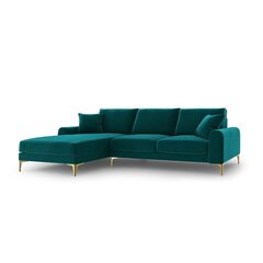 Пятиместный диван Velvet Larnite, 254x182x90 см, темно-зеленый цена и информация | Угловые диваны | pigu.lt