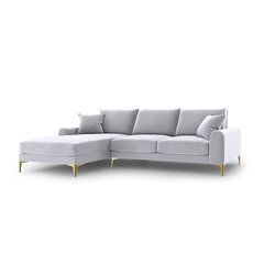 Penkiavietė sofa Velvet Larnite, 254x182x90 cm, pilka kaina ir informacija | Minkšti kampai | pigu.lt