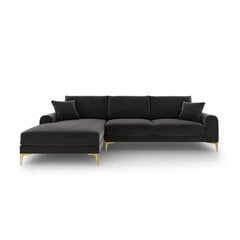 Penkiavietė sofa Velvet Larnite, 254x182x90 cm, tamsiai pilka kaina ir informacija | Minkšti kampai | pigu.lt