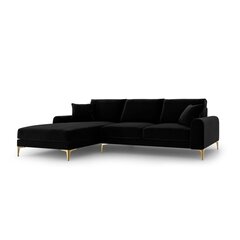 Penkiavietė sofa Velvet Larnite, 254x182x90 cm, juoda kaina ir informacija | Minkšti kampai | pigu.lt