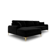 Penkiavietė sofa Velvet Larnite, 254x182x90 cm, juoda kaina ir informacija | Minkšti kampai | pigu.lt