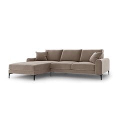 Penkiavietė sofa Velvet Larnite, 254x182x90 cm, rudos spalvos kaina ir informacija | Minkšti kampai | pigu.lt