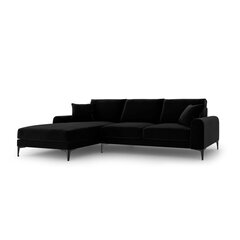 Penkiavietė sofa Velvet Larnite, 254x182x90 cm, juodos spalvos kaina ir informacija | Minkšti kampai | pigu.lt