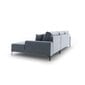 Minkštas kampas Micadoni Home Larnite 5S-VR, šviesiai mėynas/juodas kaina ir informacija | Minkšti kampai | pigu.lt
