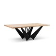 Valgomojo stalas Micadoni Home Lottie 220x100cm, šviesiai rudas/juodas