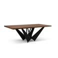 Valgomojo stalas Micadoni Home Lottie 220x100cm, tamsiai rudas/juodas
